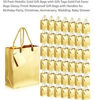 MSRP $45 50Pcs Gold Gift Bags & Tags
