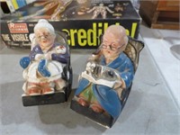 ANTIQUE JAPAN COIN BANKS GRANDMA/GRANDPA