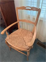 Wood Arm Chair w/ Wicker Seat