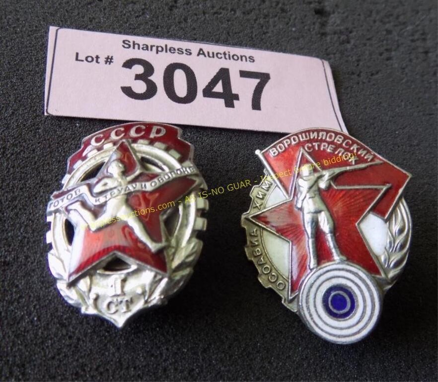 Vintage Russian pin back medals