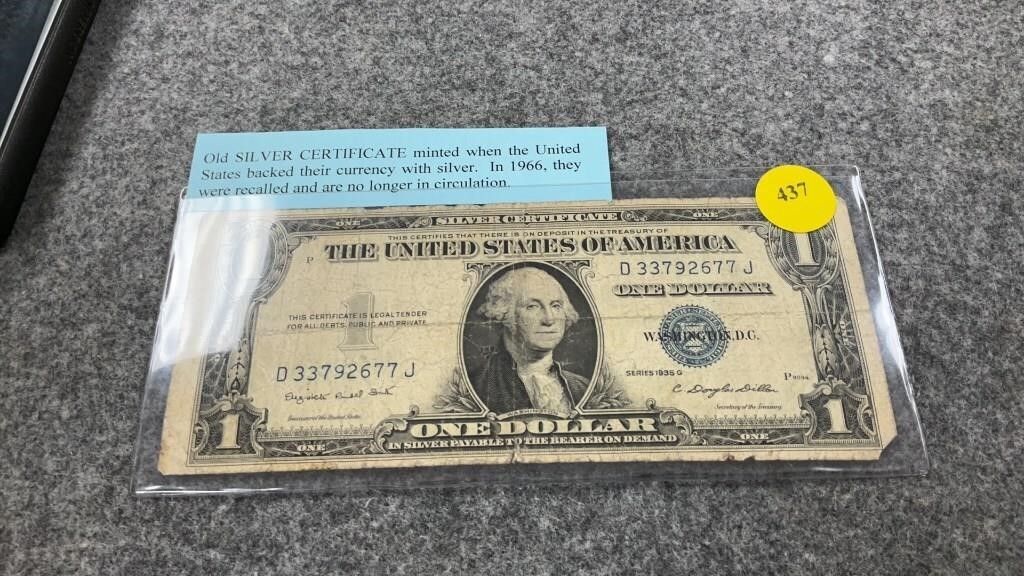 Sliver Certificate dollar bill