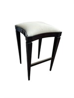 Lacquered & Upholstered Bar Stool w/Tapered Legs