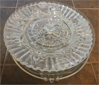 Lot of 6 beautiful unique glass trays