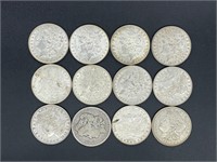12 - Morgan silver dollars