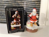 Porcelain Santa Music Box w/Original Box