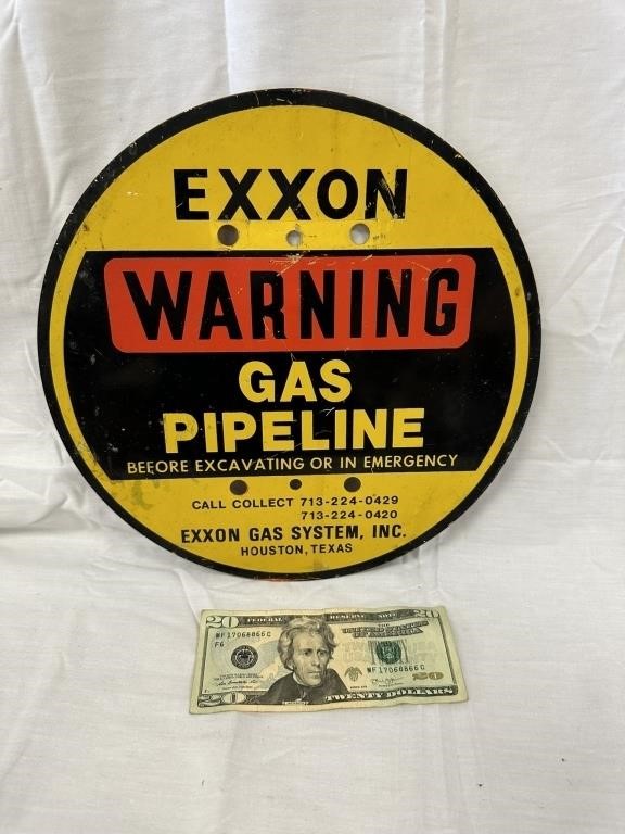 Exxon Gas Pipeline Warning Metal Sign