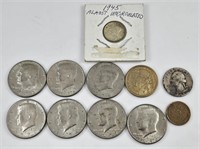 Assorted Coins - some silver