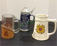 Grouped lot includes a cowboy themed glass mug
