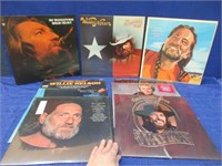 9 vinyl records: willie nelson - charley pride -