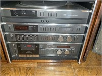 Home entertainment system including turn table, AM