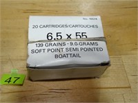 6.5x55 139gr Rnds 20ct