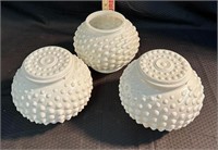 3 White Glass Lamp Shades