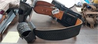 LEATHER BELT WITH HOLSTERS