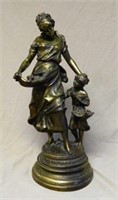 Gilt Statue of Lady and Child.