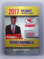 Patrick Mahomes 2017 Gold Platinum Promo Rookie