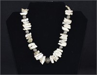 Irregular Pearl and Silver Necklace
