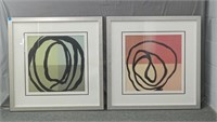 2x The Bid Abstract Art Prints