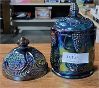 BLUECARNIVAL GLASS JAR & EXTRA LID FOR DIPPED BOWL