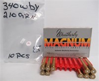 (10) Rounds of 340 Weatherby magnum 210GR with