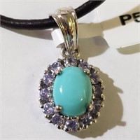 $100 Silver Tanzanite Turquoise Pendant