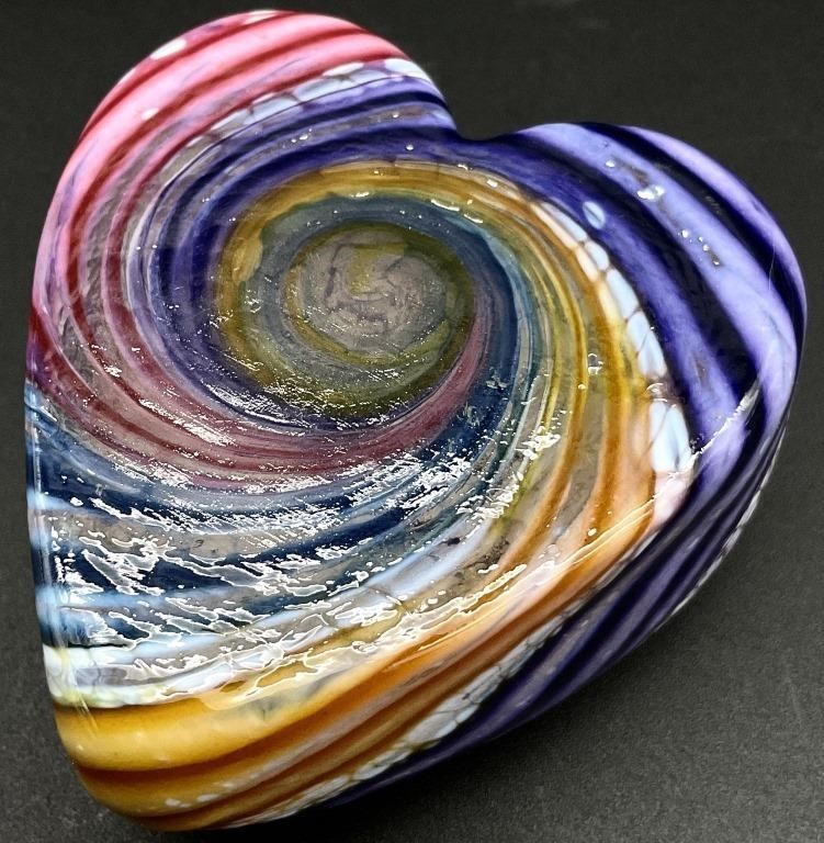 Heart Art Glass Paperweight