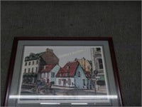 Artist Signed Print Of English Street Scape