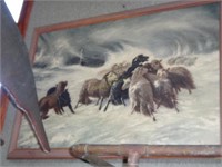 Framed Oil On Canvas Signed Z Wirling "Sheep Bayin