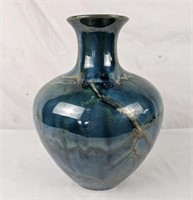 12' Ceramic Blue Vase
