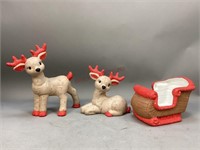 Ceramic Deer & Sleigh