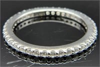Sterling CZ Eternity Band Ring, Sz 7