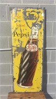 Original Pepsi Cola sign approx 44 x 118 cm