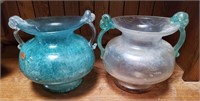 H- 2 Beautiful Murano Art Glass Vases