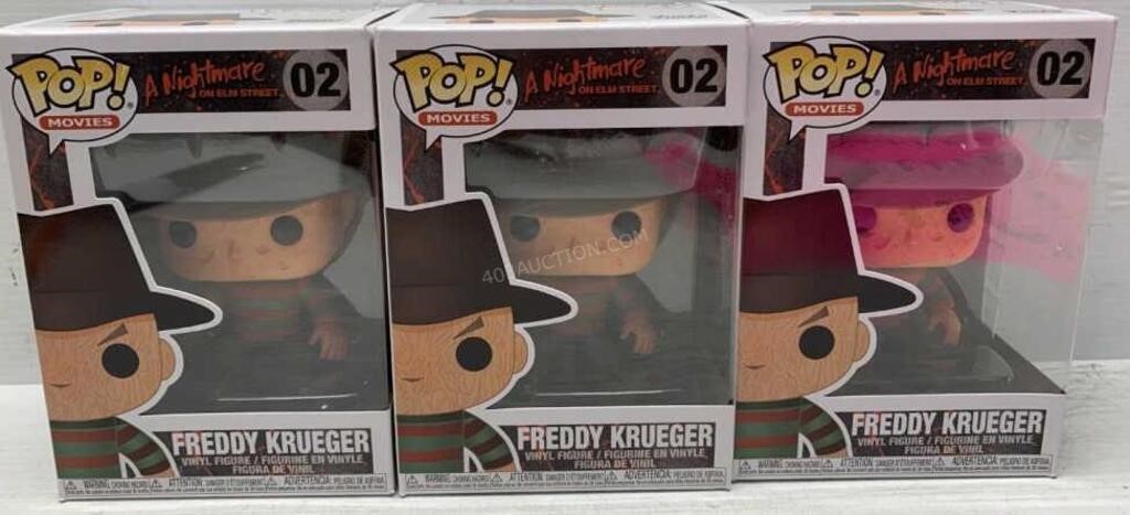 Lot of 3 Pop! Freddy Krueger Vinyl Figures NEW $45
