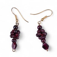 14K Gold & Garnet Drop Earrings