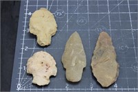 Authentic Arrowheads, 4 Pieces