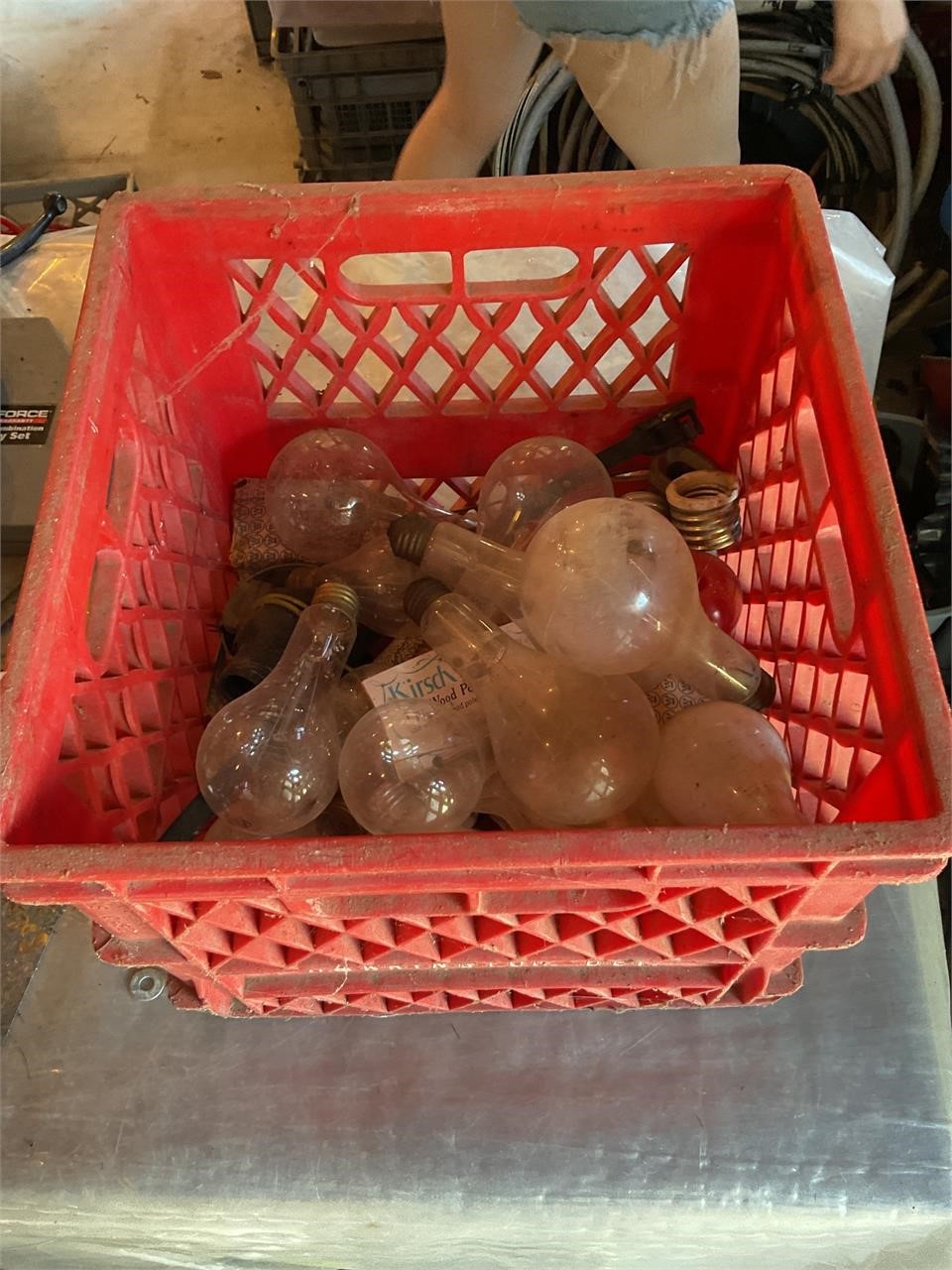 Crate lot of vintage light bulbs