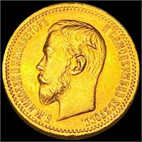 1903 Russian Gold 5 Roubles UNCIRCULATED