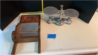 Vintage washboard and scale