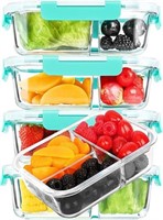 M MCIRCO [5-Pack, 36 oz] Glass Meal Prep Container