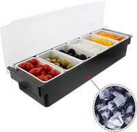 InciFuerza 6 Tray Condiment Server with Lid, Ice C