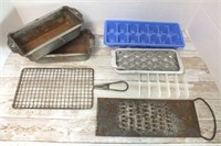 LOAF PAN, ICE TRAYS, GRATER