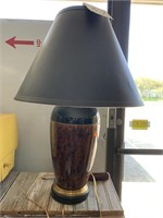 24 “ CONTEMPORARY POTTERY TABLE LAMP W/ LEATHER