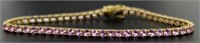 14kt Gold 5.00 ct Pink Sapphire Tennis Bracelet