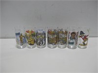 Seven 6" Assorted Vtg Glasses