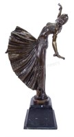 After Chiparus, Bronze Dancer with long Skirt