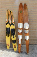 Vintage Wooden Water Skis Lot #3