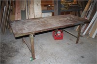Steel work table, removale top