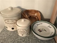 Pasta Bowls Wooden Salad Bowls and Canisters