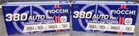 (100) Rounds .380 AUTO Fiocchi Ammunition