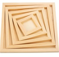 (new) (3-Pack/12pcs) Wood Panels 4 Sizes Square